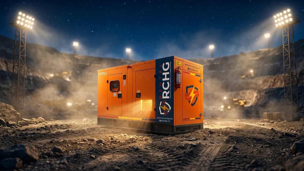 Grupo electrógeno encapsulado en faena nocturna – Rental RCHG
